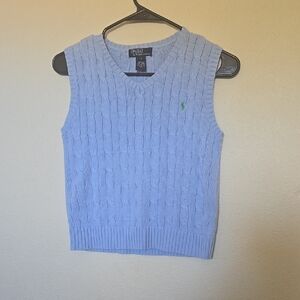 Ralph Lauren Blue Cable Knit Sweater Vest